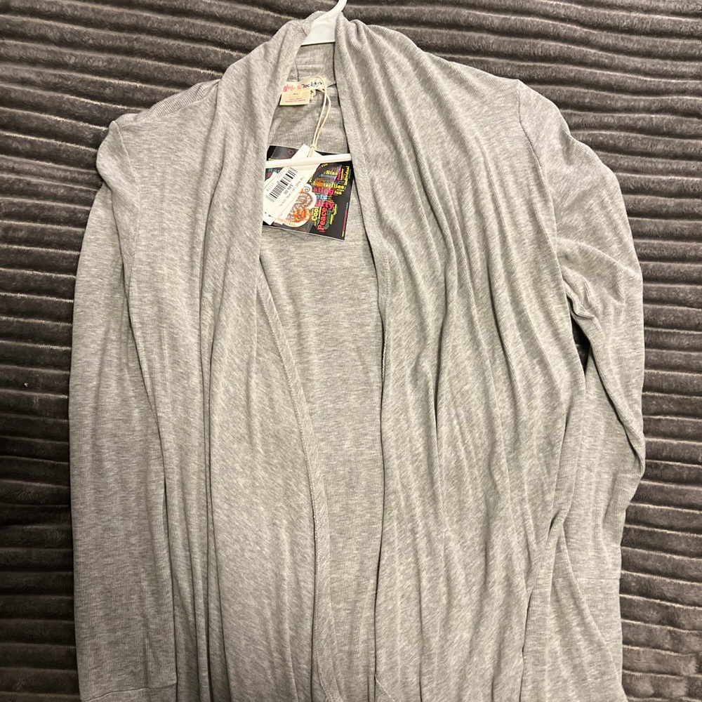 Gray Draped Cardigan